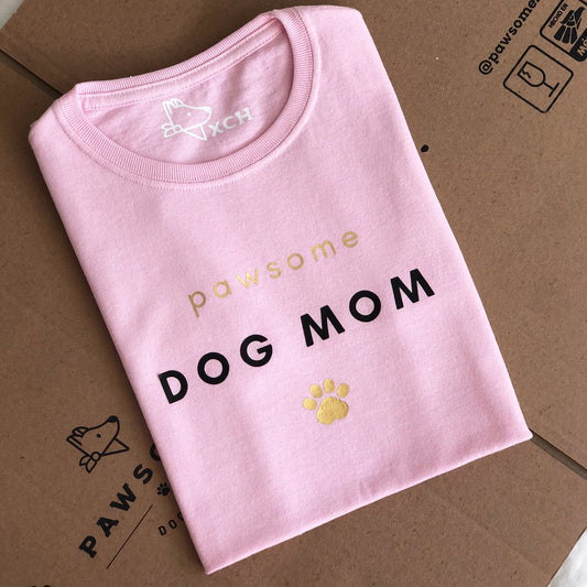 Pawsome Dog Mom Golden Paw T-Shirt