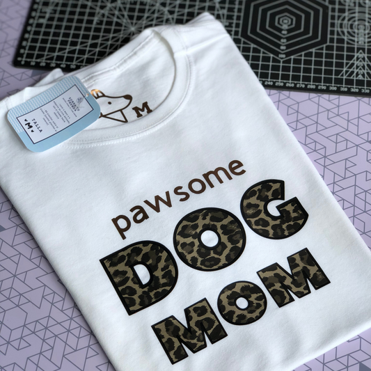 Pawsome Dog Mom Animal Print T-Shirt